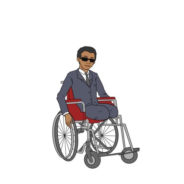 Black man in wheelchair